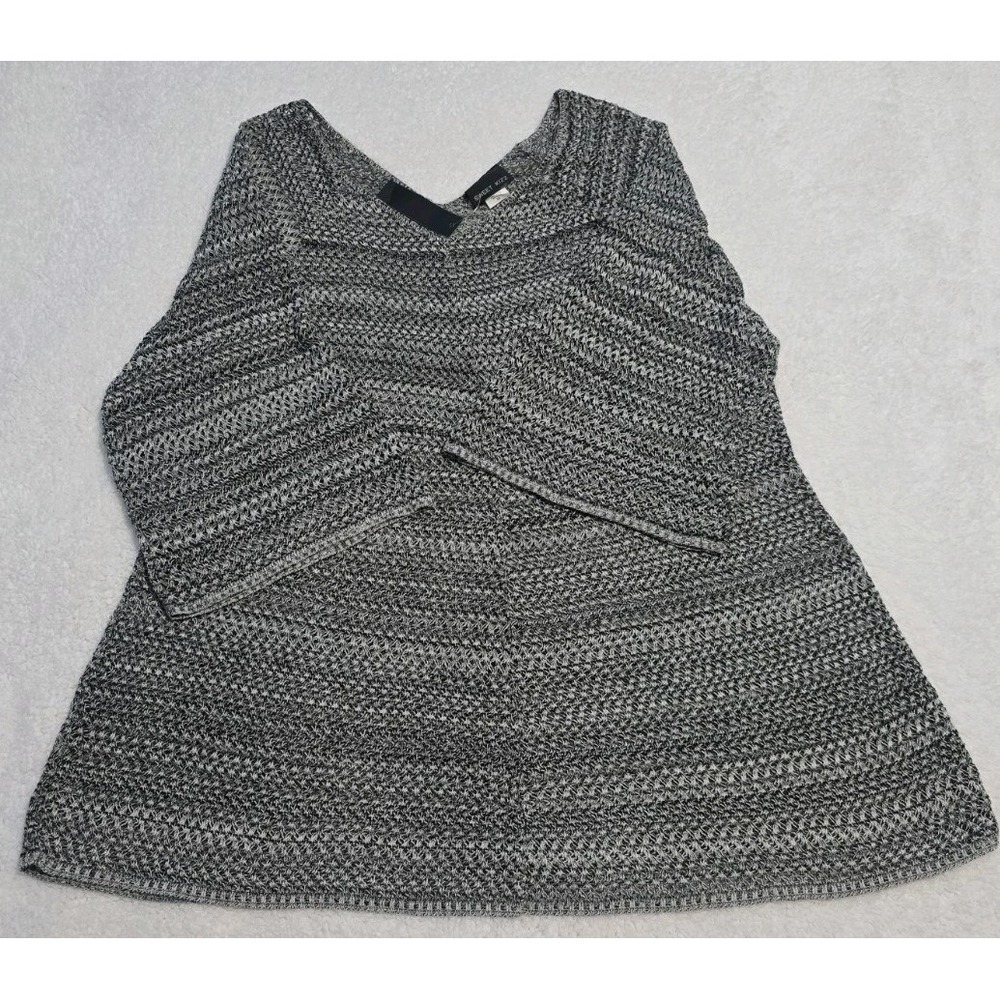 Sweet Kizz Marled Open-Knit Top Loose Sleeves Black And White Pattern Size 3X